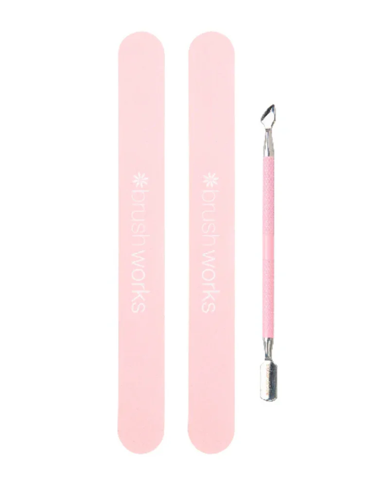 Brushwork cuticle pusher and file