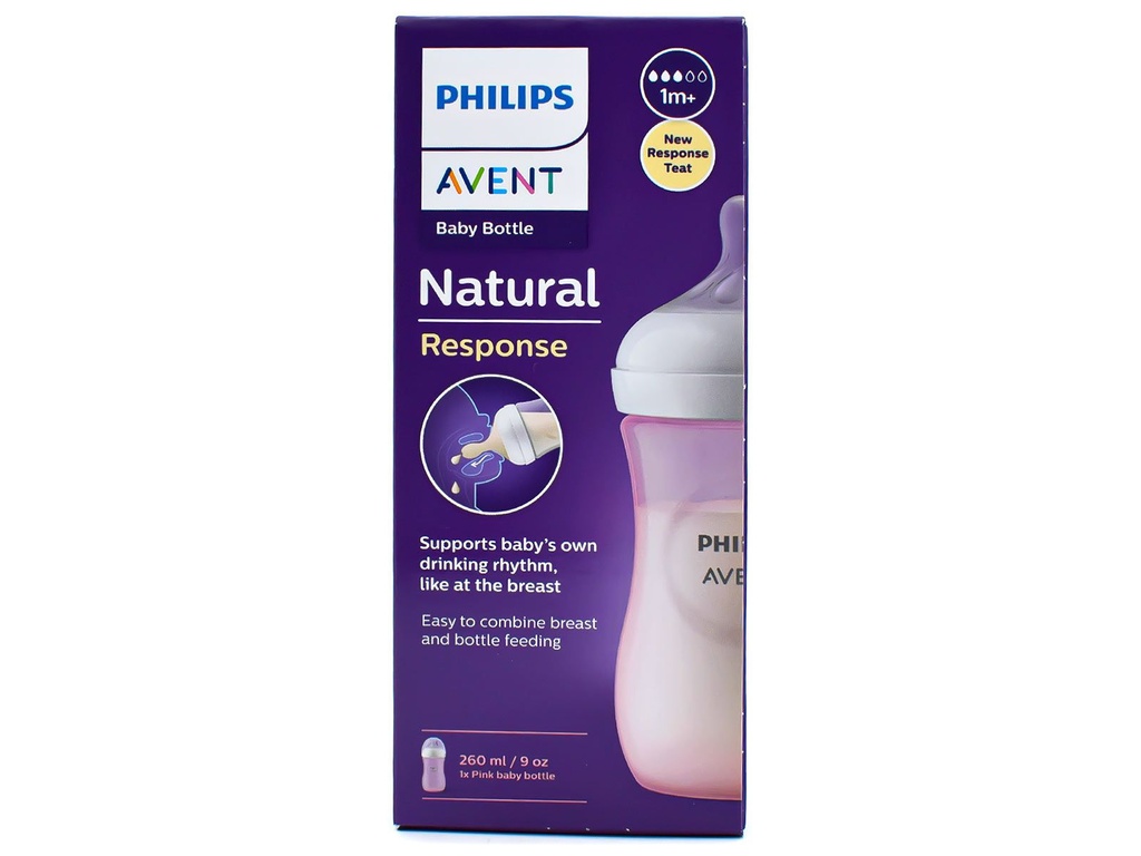 Avent shishe natyral 260ml blu/roz