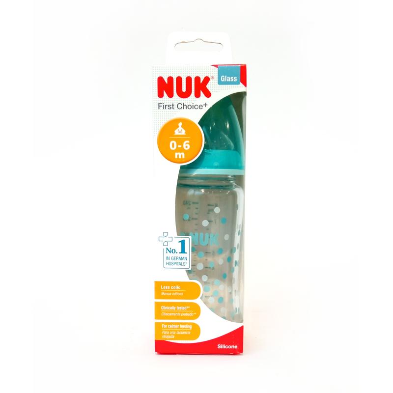NUK shishe qelq 240ml silicon